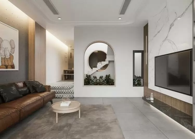 Mẫu vách ngăn phòng khách đơn giản